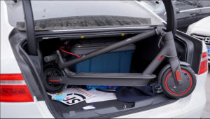 E-Scooter in Trunk of Car